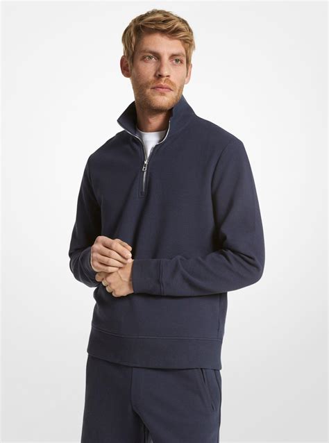 michael kors half zip pullover|Cotton Blend Half.